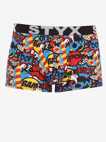 Styx Kék és piros színű, mintás férfi boxeralsó Styx art Poof