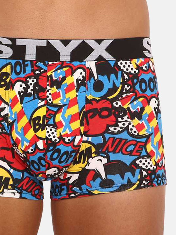 Styx Kék és piros színű, mintás férfi boxeralsó Styx art Poof