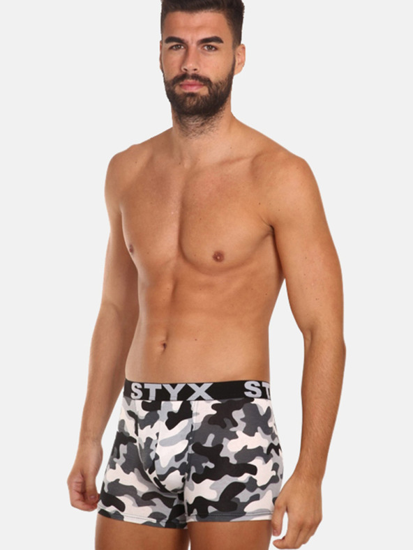 Styx Fehér és szürke férfi katonai boxeralsó Styx hosszú art camouflage