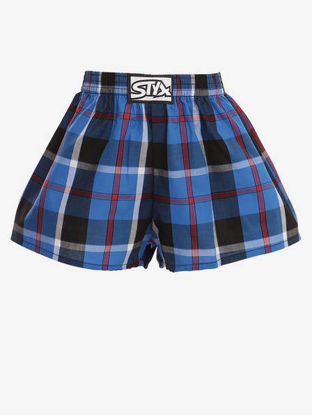 Styx Fekete és kék fiú kockás rövidnadrág Styx