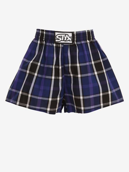 Styx Kék és fekete fiú kockás rövidnadrág Styx