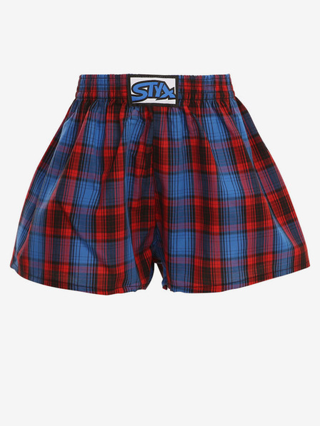 Styx Kék és piros fiú kockás rövidnadrág Styx