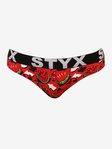 Styx Fekete és piros női mintás bugyi Styx art Melouny Melouny