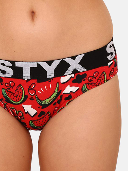 Styx Fekete és piros női mintás bugyi Styx art Melouny Melouny