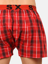 Styx Styx piros férfi kockás rövidnadrágok
