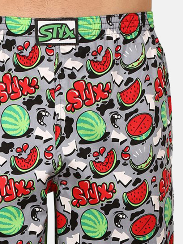 Styx Piros és szürke férfi mintás pizsamanadrág Styx Styx