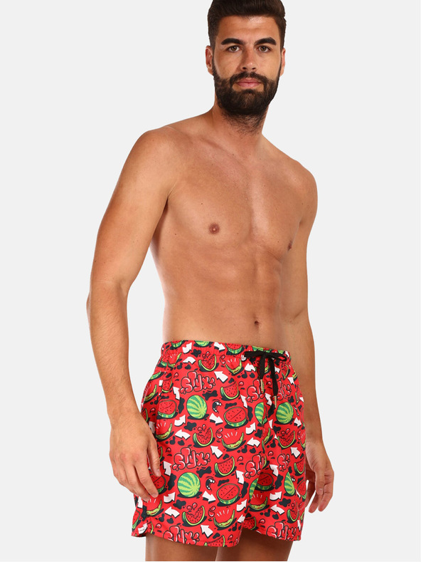 Styx Piros férfi Styx dinnye mintás fürdőruha