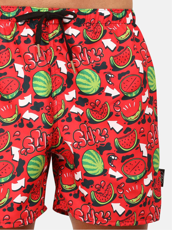 Styx Piros férfi Styx dinnye mintás fürdőruha