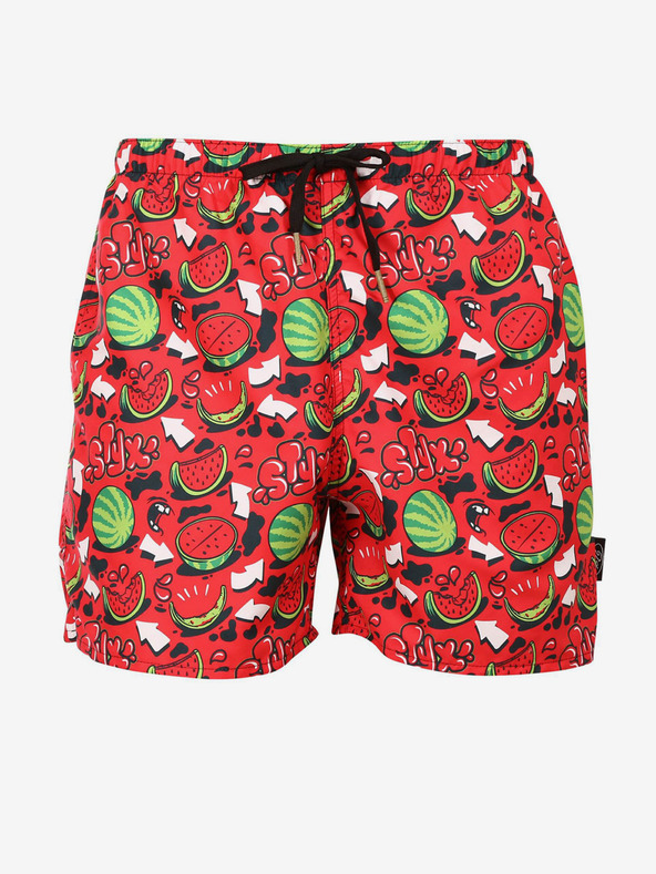 Styx Piros férfi Styx dinnye mintás fürdőruha