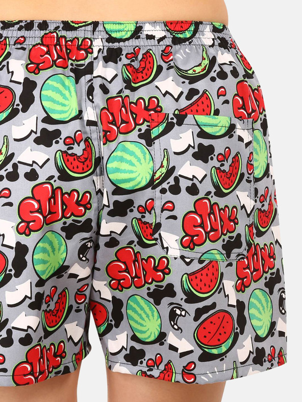 Styx Piros és szürke női mintás alvónadrág Styx Dinnyék