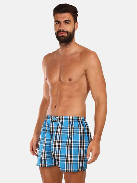 Styx Kék férfi kockás rövidnadrág Styx