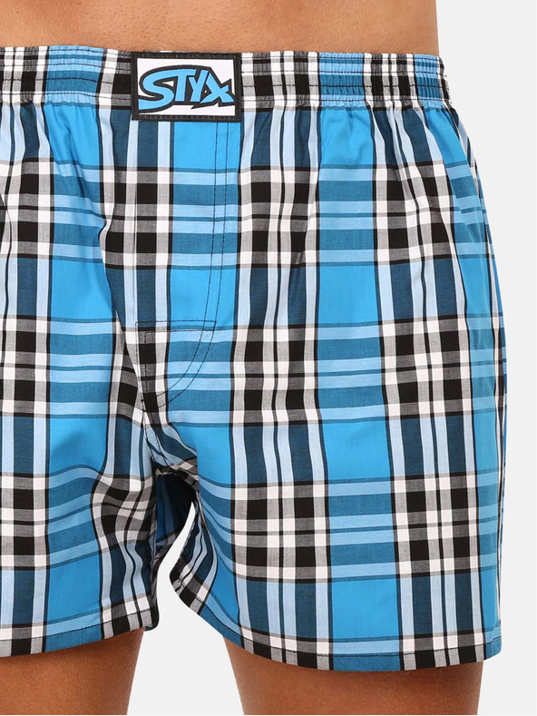 Styx Kék férfi kockás rövidnadrág Styx