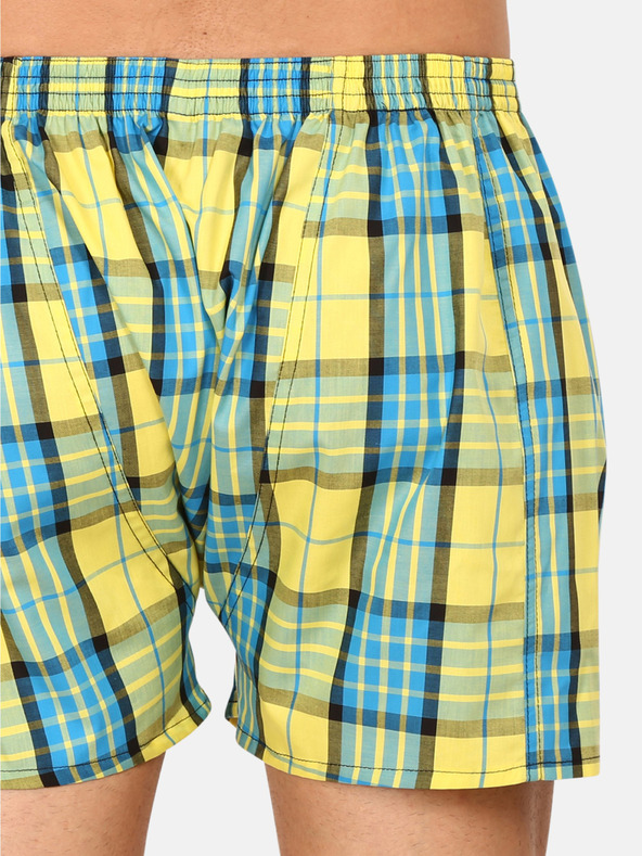Styx Kék és sárga férfi kockás rövidnadrág Styx