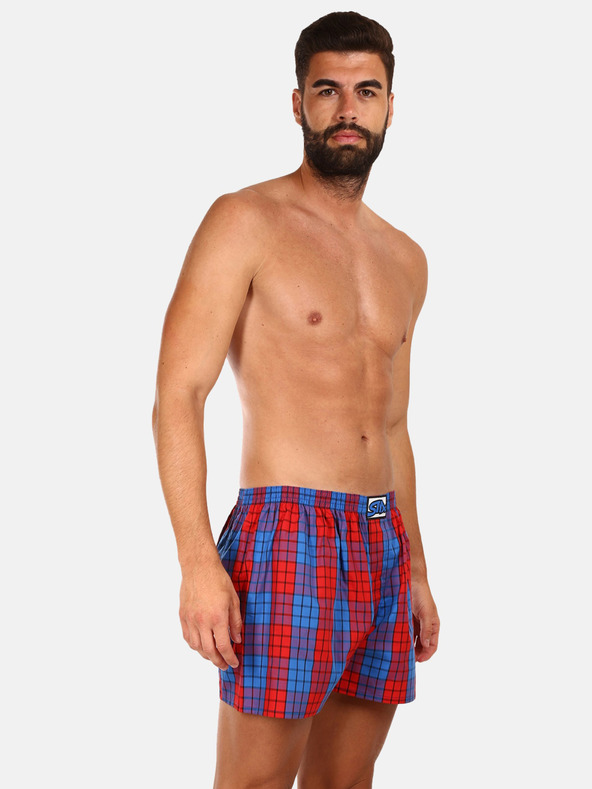 Styx Piros és kék férfi kockás rövidnadrág Styx