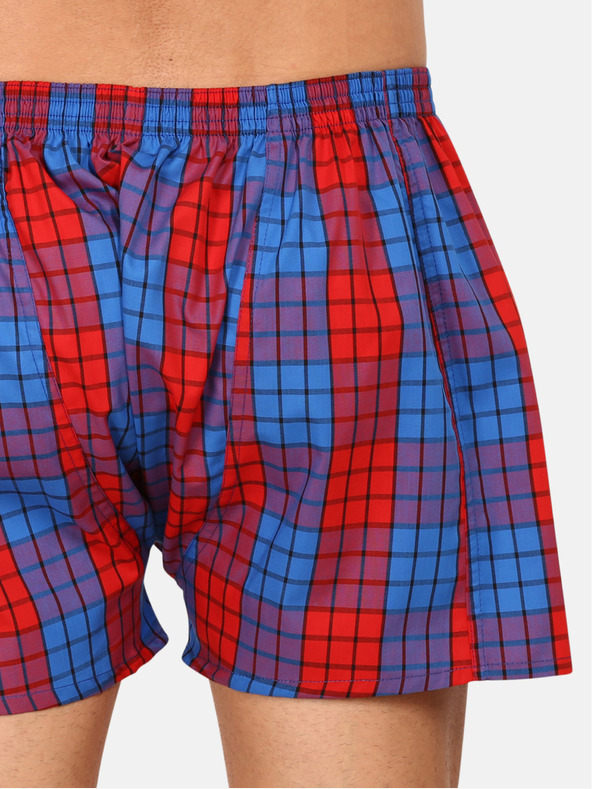 Styx Piros és kék férfi kockás rövidnadrág Styx
