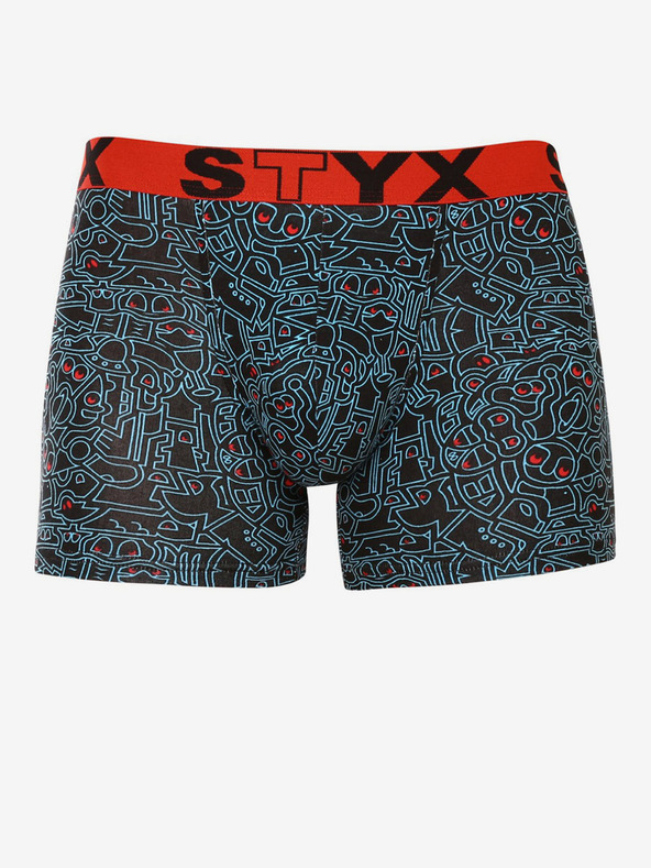 Styx Fekete férfi mintás boxeralsó Styx