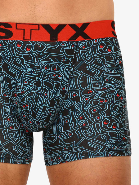 Styx Fekete férfi mintás boxeralsó Styx