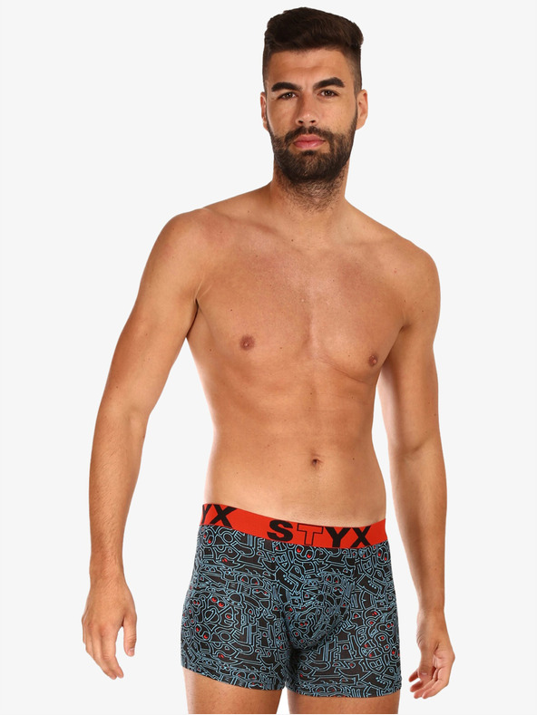 Styx Fekete férfi mintás boxeralsó Styx