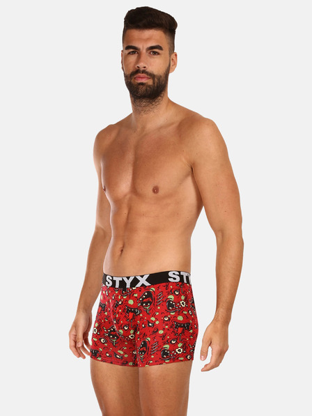 Styx Piros férfi mintás boxeralsó Styx Zombie