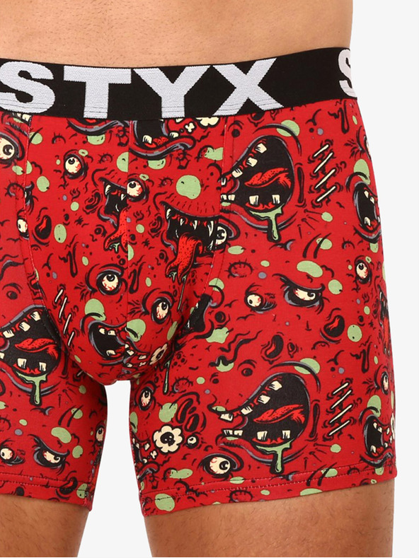 Styx Piros férfi mintás boxeralsó Styx Zombie