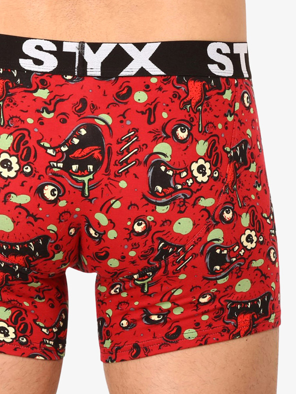 Styx Piros férfi mintás boxeralsó Styx Zombie