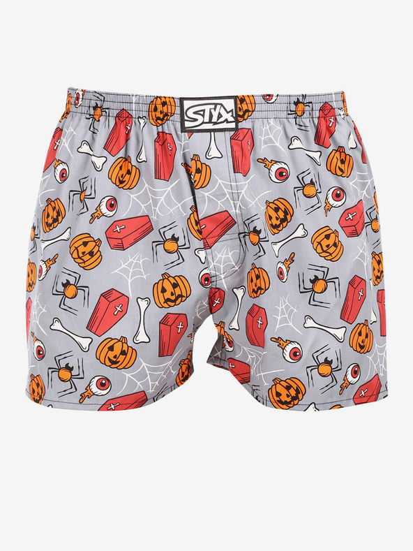 Styx Narancssárga és szürke férfi Styx Halloween rövidnadrág koporsó