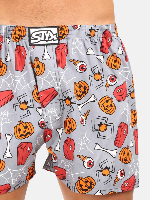 Styx Narancssárga és szürke férfi Styx Halloween rövidnadrág koporsó
