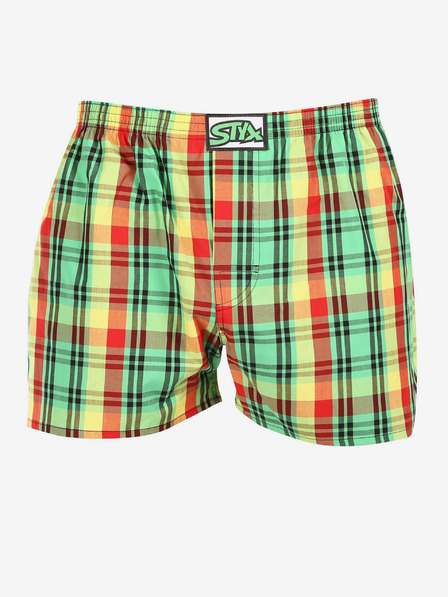 Styx Sárga és zöld férfi kockás rövidnadrág Styx
