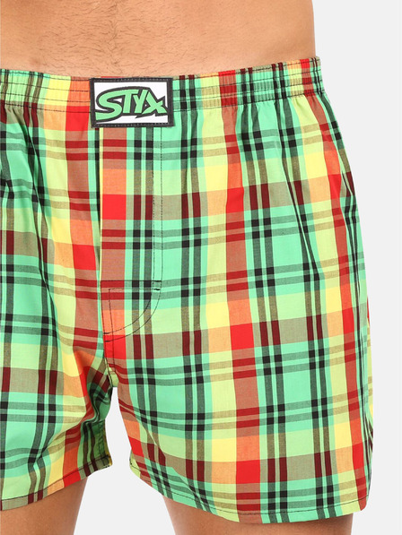 Styx Sárga és zöld férfi kockás rövidnadrág Styx