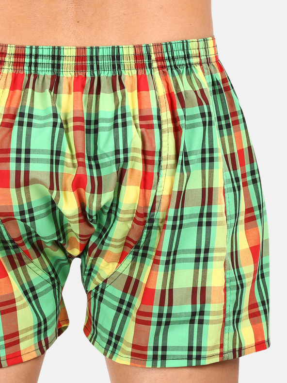 Styx Sárga és zöld férfi kockás rövidnadrág Styx