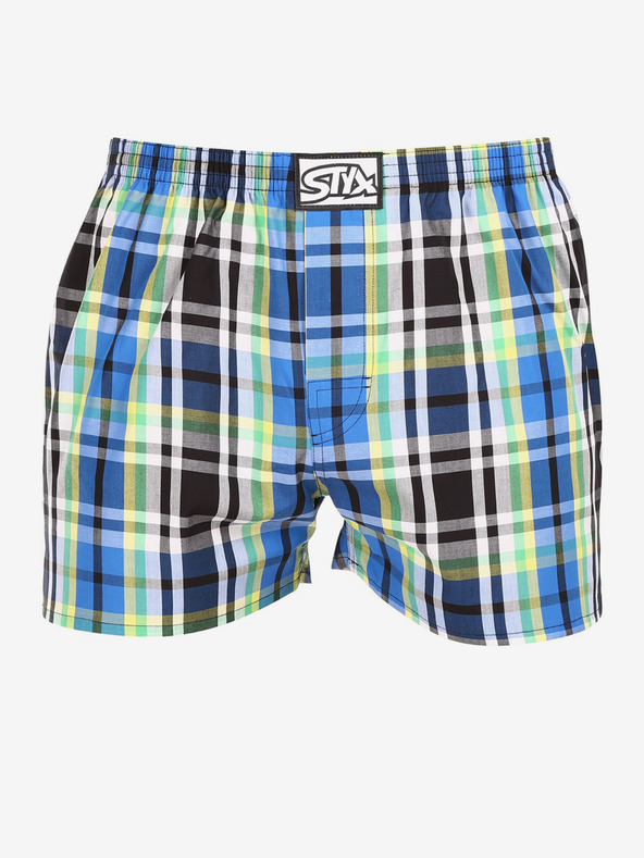 Styx Zöld és kék férfi kockás rövidnadrág Styx