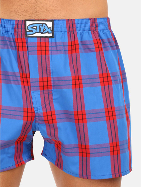 Styx Styx piros férfi kockás rövidnadrágok