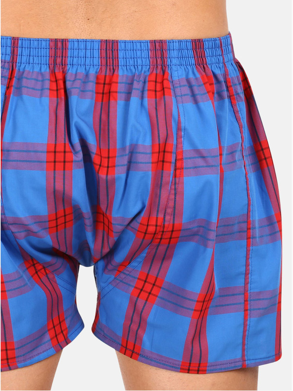 Styx Styx piros férfi kockás rövidnadrágok