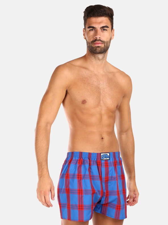 Styx Styx piros férfi kockás rövidnadrágok