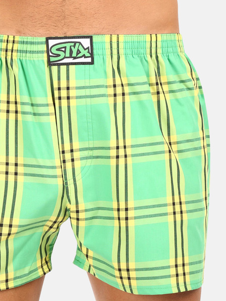 Styx Világoszöld férfi kockás rövidnadrág Styx