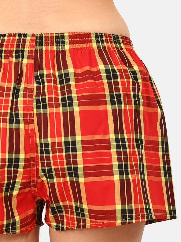 Styx Sárga és piros színű női kockás rövidnadrág Styx