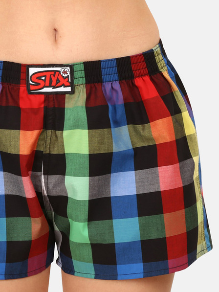 Styx Zöld és fekete női kockás rövidnadrág Styx Styx
