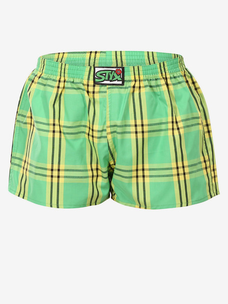 Styx Sárga és zöld női kockás rövidnadrág Styx