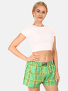 Styx Sárga és zöld női kockás rövidnadrág Styx