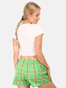 Styx Sárga és zöld női kockás rövidnadrág Styx