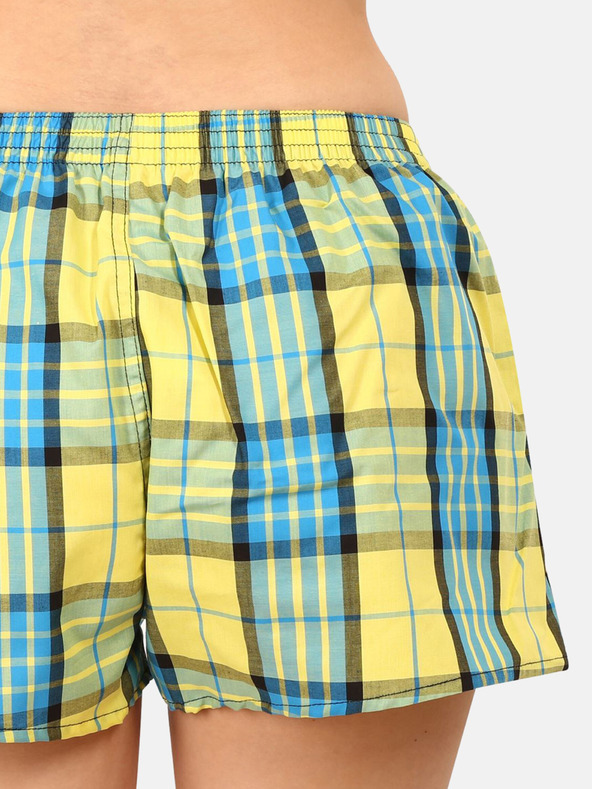 Styx Kék és sárga női kockás rövidnadrág Styx