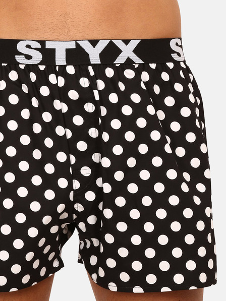 Styx Fekete és fehér pöttyös férfi pöttyös rövidnadrág Styx pöttyös nadrágok