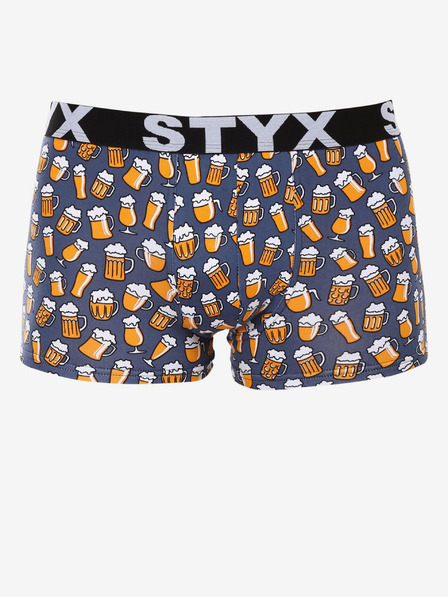 Styx Sárga és szürke férfi boxeralsó Styx Beer mintás boxeralsó