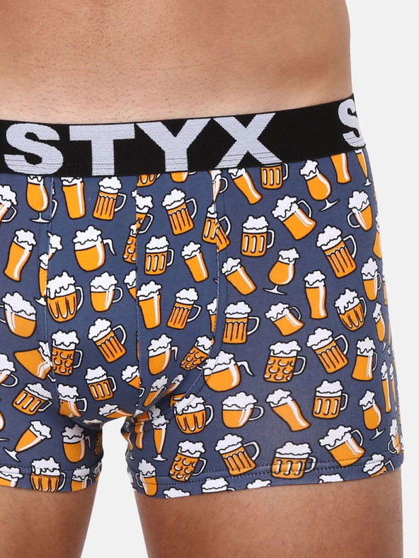 Styx Sárga és szürke férfi boxeralsó Styx Beer mintás boxeralsó