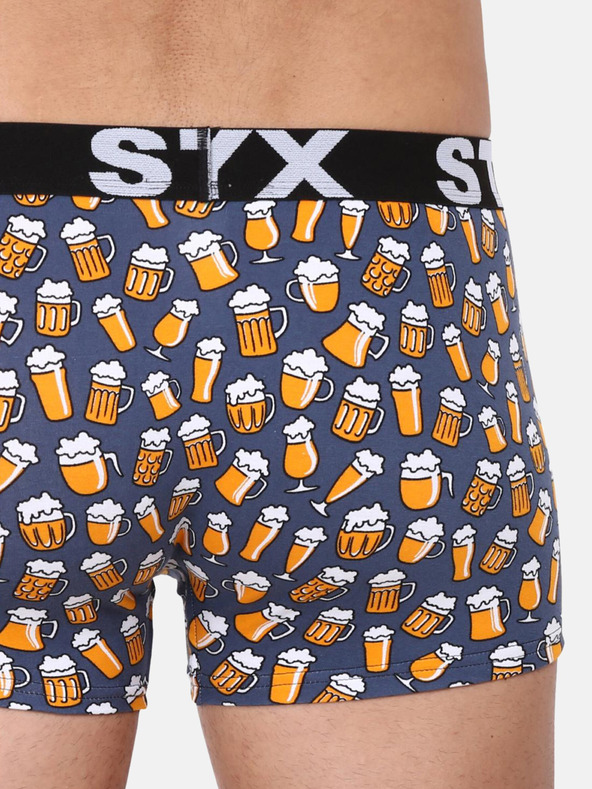 Styx Sárga és szürke férfi boxeralsó Styx Beer mintás boxeralsó