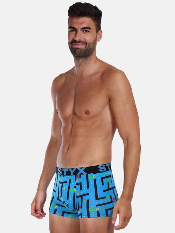 Styx Kék, mintás férfi boxeralsó Styx Game