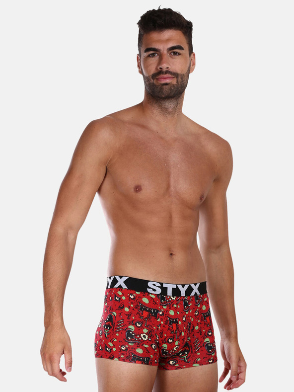 Styx Piros férfi mintás boxeralsó Styx Zombie