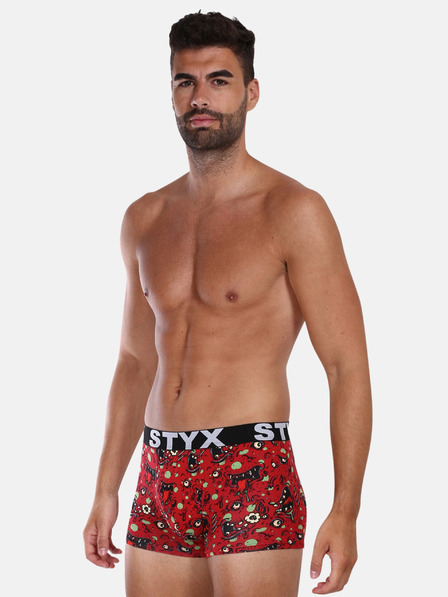 Styx Piros férfi mintás boxeralsó Styx Zombie