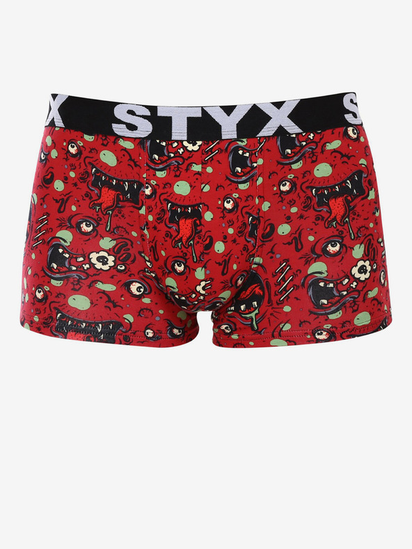 Styx Piros férfi mintás boxeralsó Styx Zombie