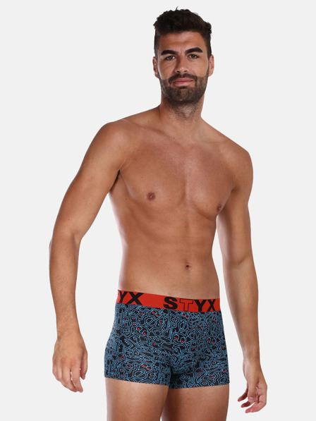 Styx Kék és fekete férfi mintás boxeralsó Styx Styx